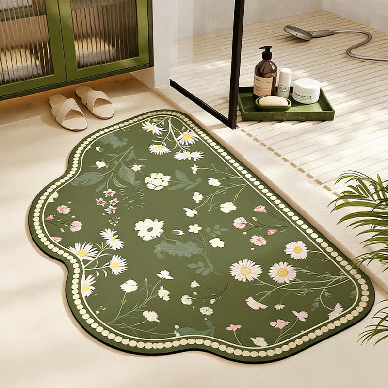 Vintage Wildflower Diatom Mud Bath Mat - Trapezoid - 23" x 35" - image 2