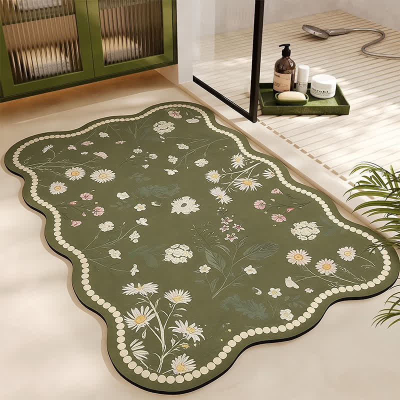 Vintage Wildflower Diatom Mud Bath Mat - Rectangle - 23" x 35" - image 0