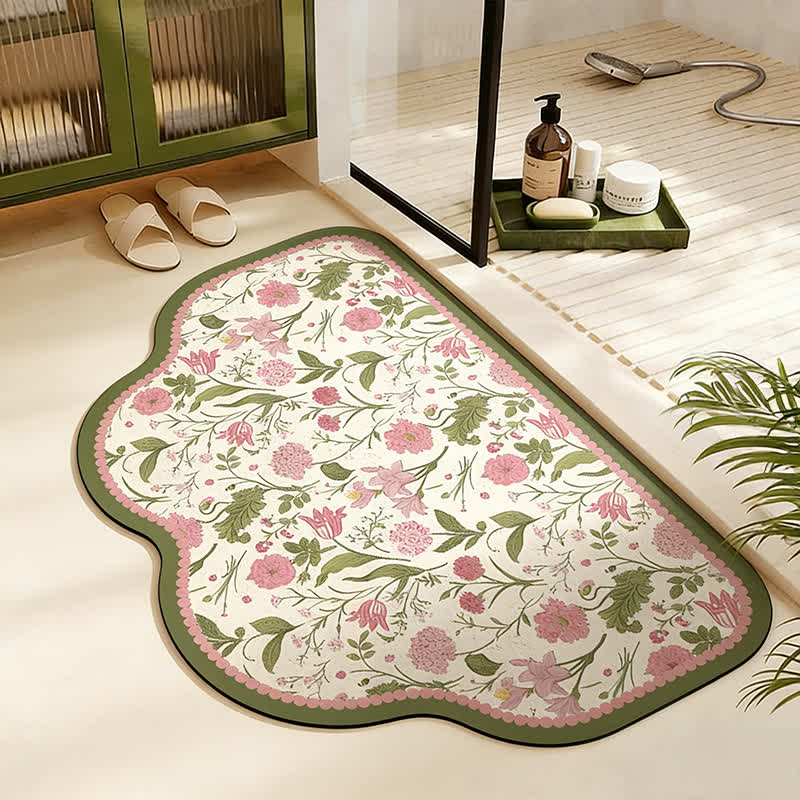 Petite Style Floral Absorbent Door Mat - Trapezoid - 23" x 35" - image 2