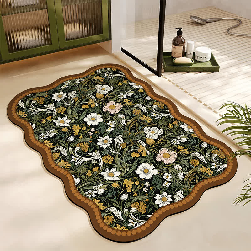 Art Inspired Floral Diatom Mud Bath Mat - Rectangle - 23" x 35" - image 0