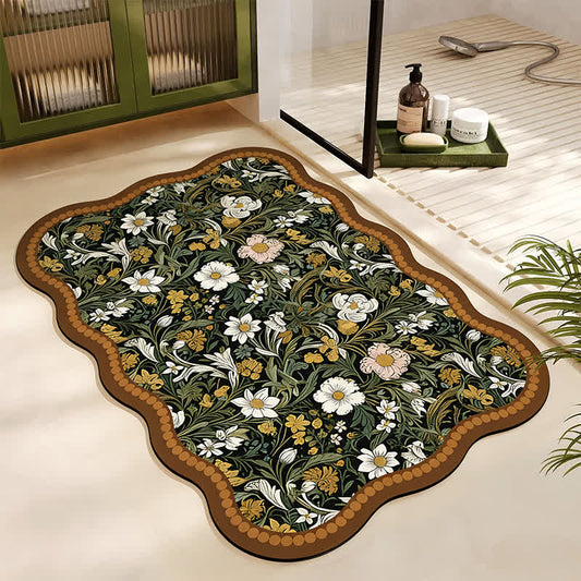 Art Inspired Floral Diatom Mud Bath Mat - Rectangle - 23" x 35" - image 0