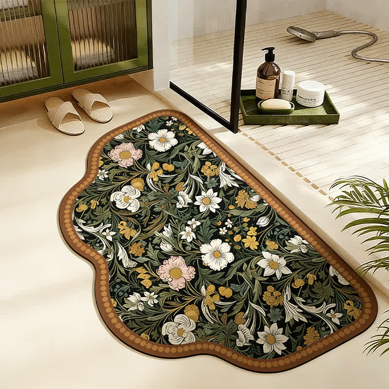 Art Inspired Floral Diatom Mud Bath Mat - Trapezoid - 23" x 35" - image 2