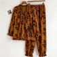 Ruffled Neck Leaf Print Pajama Set - image 8