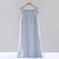 Gingham Flutter Sleeve Cotton Nightgown - Blue - XL - image 10