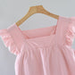 Gingham Flutter Sleeve Cotton Nightgown - image 2