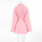 Heart Print Ruffle Knit Pajama Robe - image 8