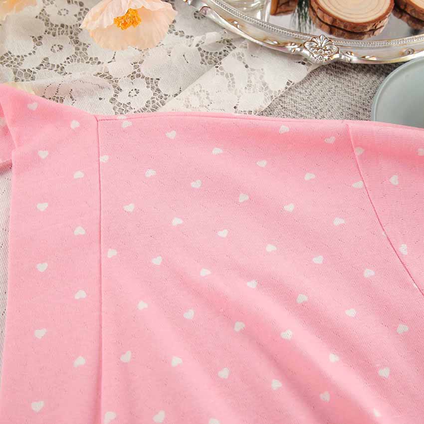 Heart Print Ruffle Knit Pajama Robe - image 9