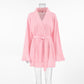 Heart Print Ruffle Knit Pajama Robe - image 6