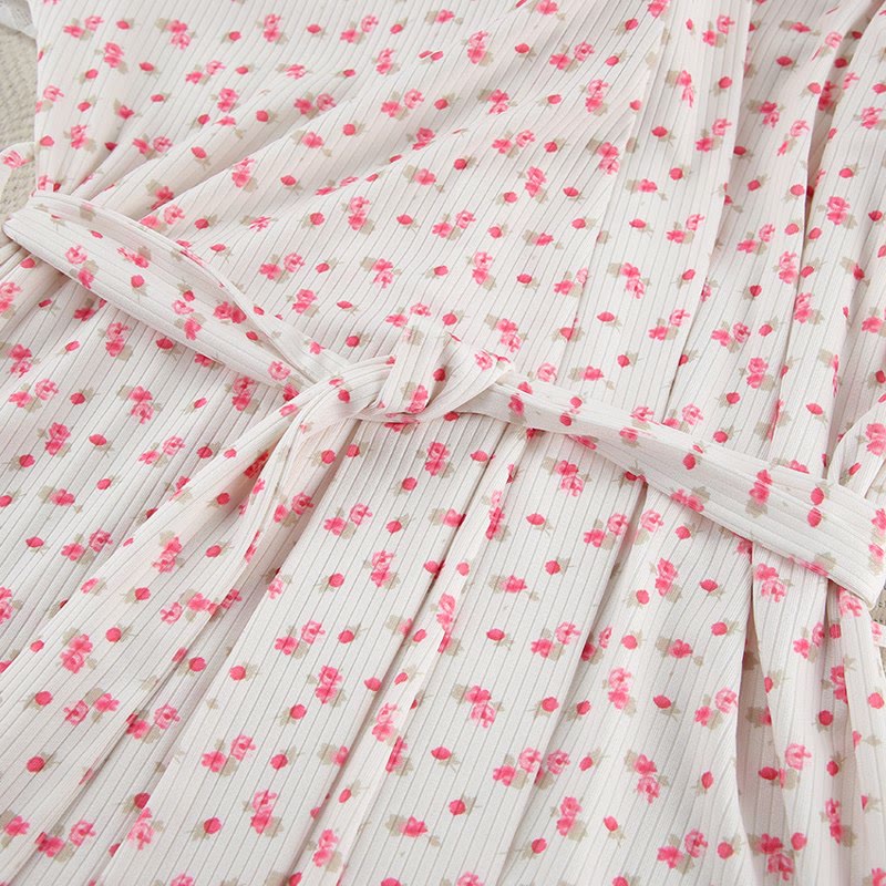 Floral Print Ruffle Knit Pajama Robe - image 10
