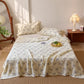 Floral Cotton Gauze Waffle Weave Quilt Blanket - Blue - 2PCS Pillowcases - 20" x 29" - image 12