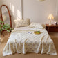 Floral Cotton Gauze Waffle Weave Quilt Blanket - Purple - 2PCS Pillowcases - 20" x 29" - image 14