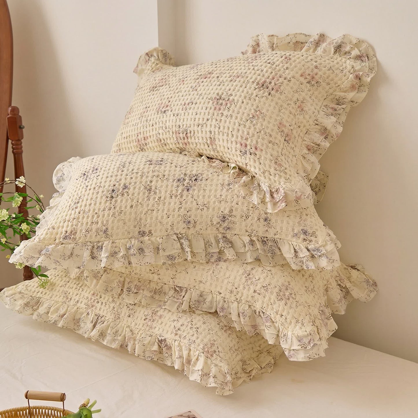 Floral Cotton Gauze Waffle Bedspread Quilt - image 6