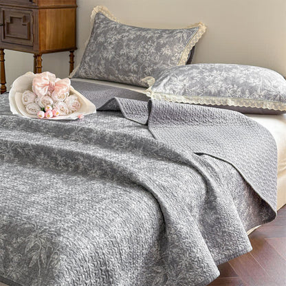 Botanical Cotton Quilted Cotton Bedspread - 2PCS Pillowcases - 19" x 29" - image 0