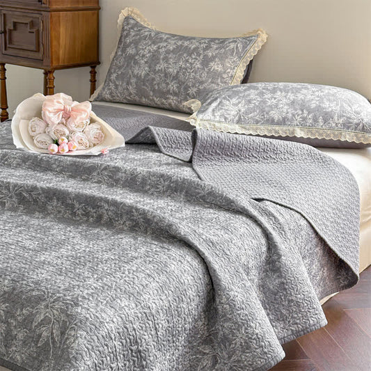 Botanical Cotton Quilted Cotton Bedspread - 2PCS Pillowcases - 19" x 29" - image 0