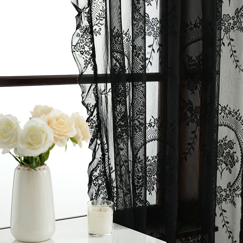 Cottage Lace Sheer Curtain with Ruffle Trim - image 27