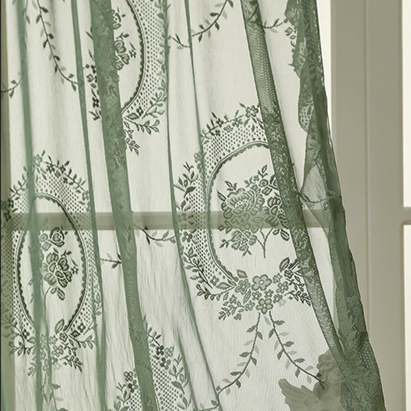 Cottage Lace Sheer Curtain with Ruffle Trim - image 5