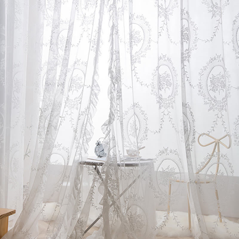 Cottage Lace Sheer Curtain with Ruffle Trim - image 18