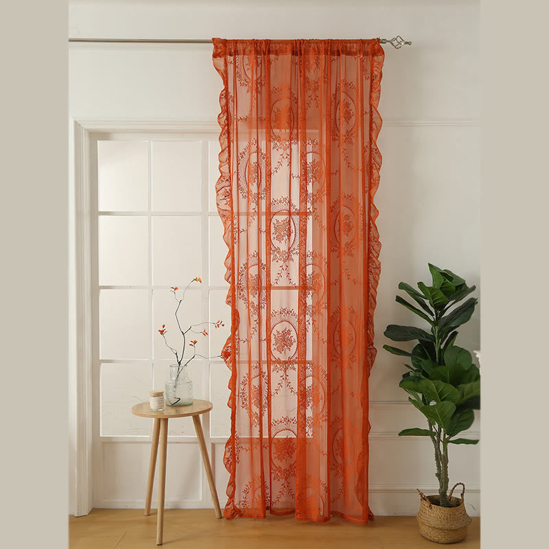 Cottage Lace Sheer Curtain with Ruffle Trim - image 9