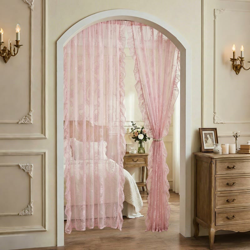 Cottage Lace Sheer Curtain with Ruffle Trim - image 13