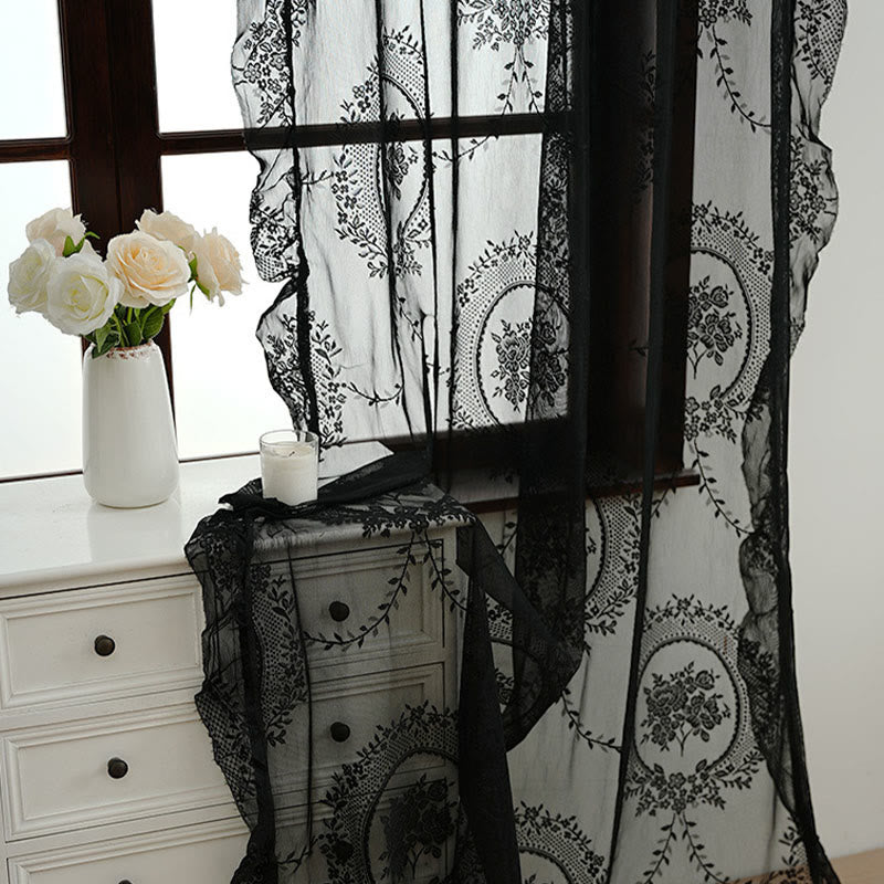 Cottage Lace Sheer Curtain with Ruffle Trim - image 25