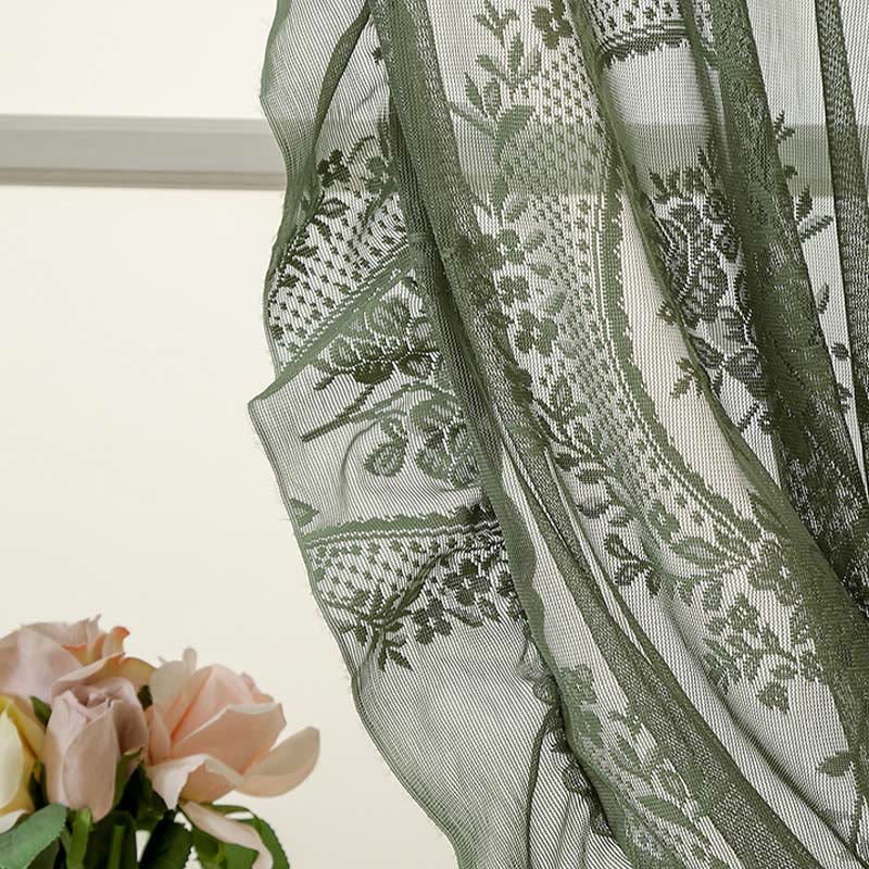 Cottage Lace Sheer Curtain with Ruffle Trim - image 6