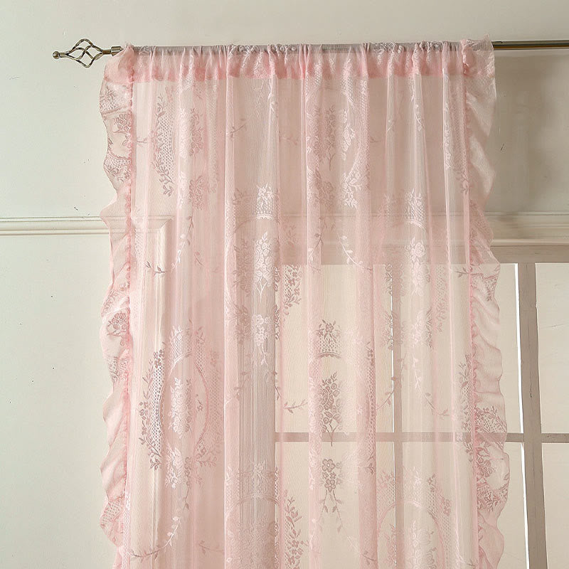 Cottage Lace Sheer Curtain with Ruffle Trim - image 14