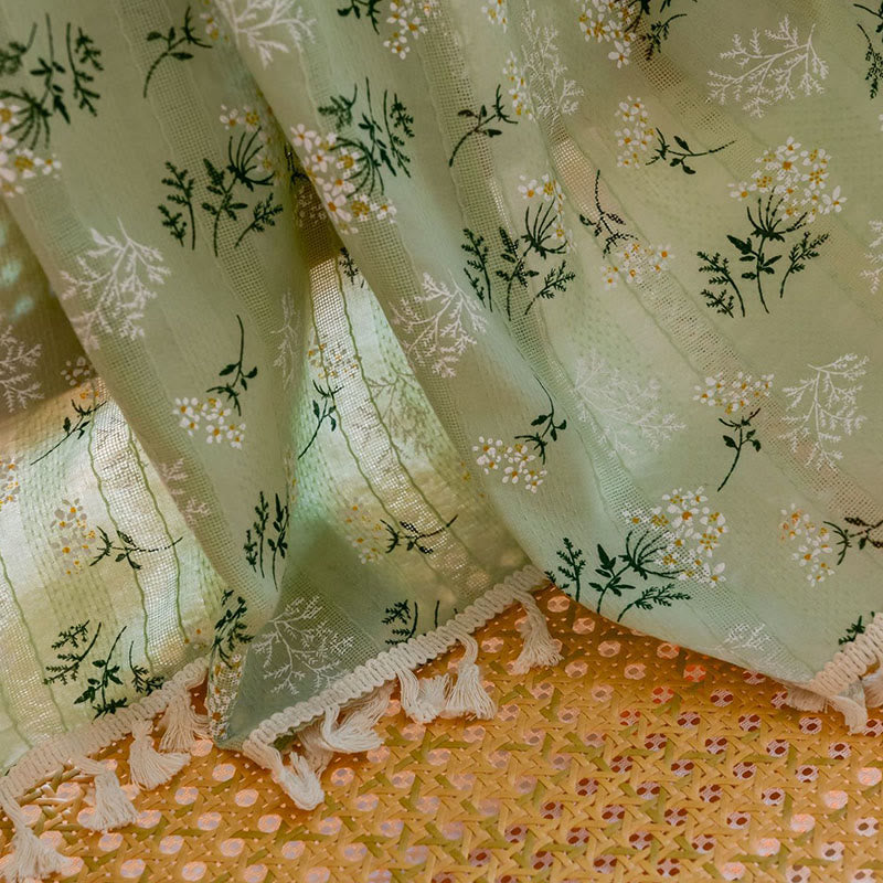 Refresh Floral Tassel Cotton Sheer Curtain - image 31