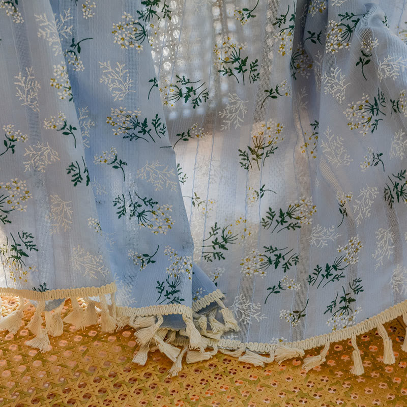 Refresh Floral Tassel Cotton Sheer Curtain - image 23