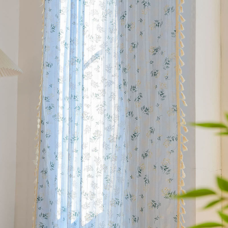 Refresh Floral Tassel Cotton Sheer Curtain - image 22