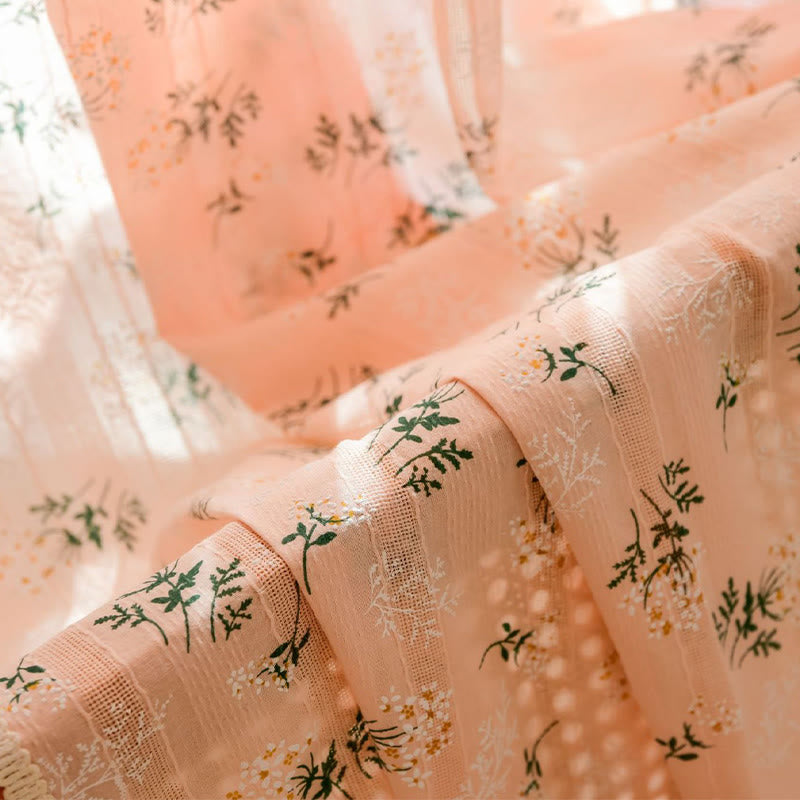 Refresh Floral Tassel Cotton Sheer Curtain - image 16