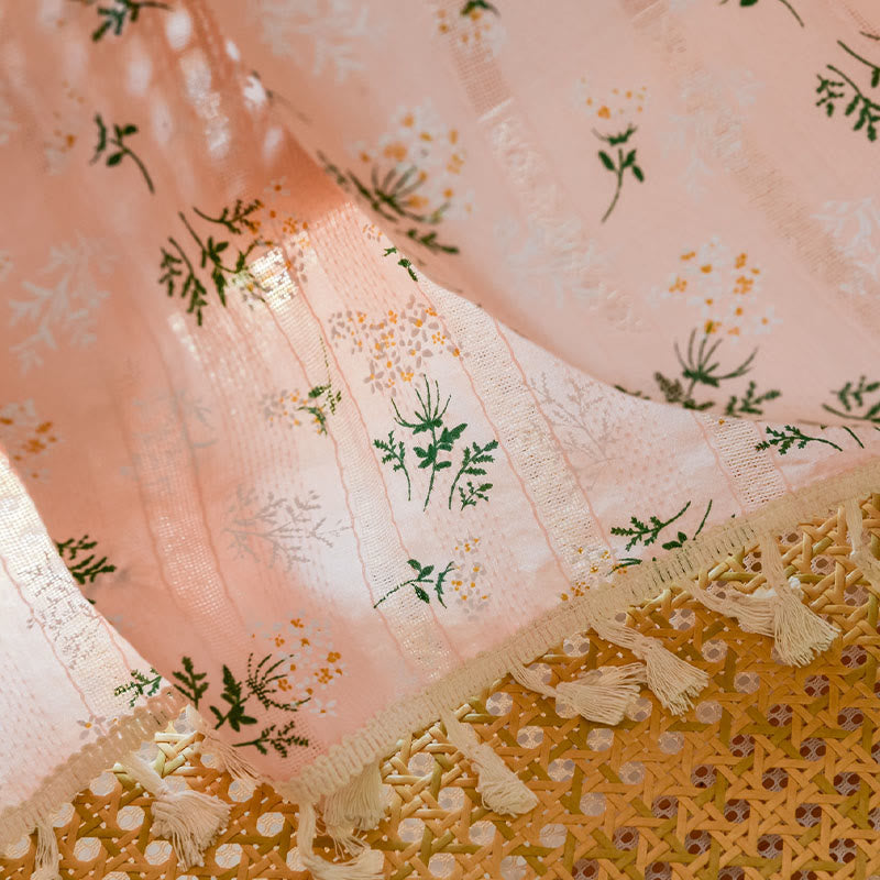 Refresh Floral Tassel Cotton Sheer Curtain - image 15