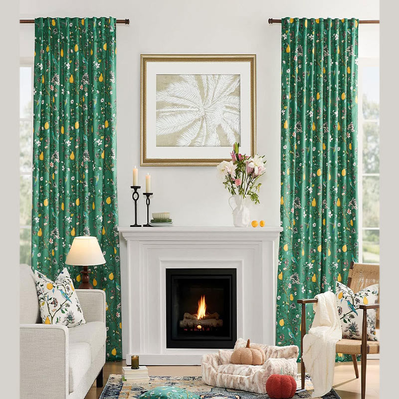 Vintage Country Bird & Floral Curtain - image 8