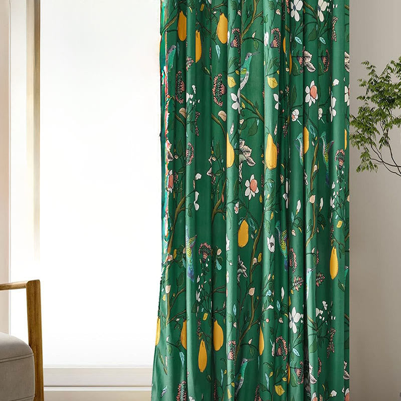 Vintage Country Bird & Floral Curtain - image 11