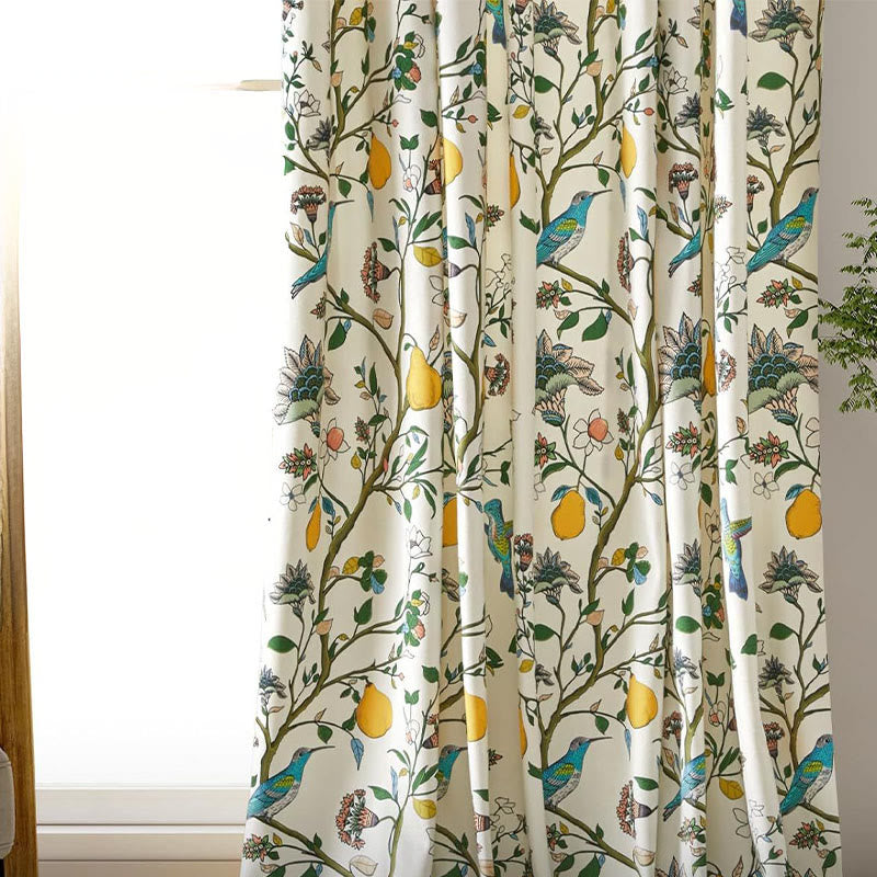 Vintage Country Bird & Floral Curtain - image 4
