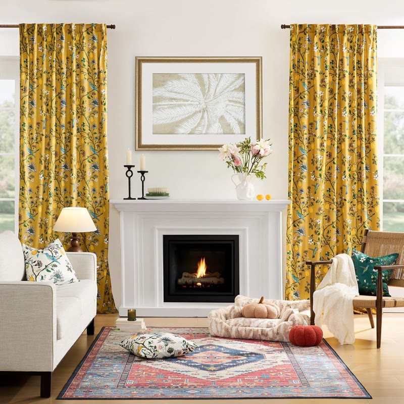 Vintage Country Bird & Floral Curtain - image 16