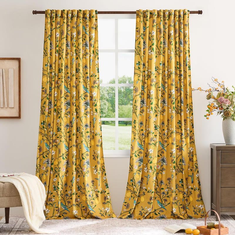 Vintage Country Bird & Floral Curtain - image 15