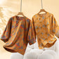 Retro Sunflower Pure Cotton Pajama Set - image 2