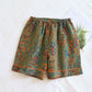 Vintage Leaf Cotton Gauze Pajama Shorts - Green - 2PCS - XL - image 2