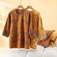 Retro Sunflower Pure Cotton Pajama Set - image 3