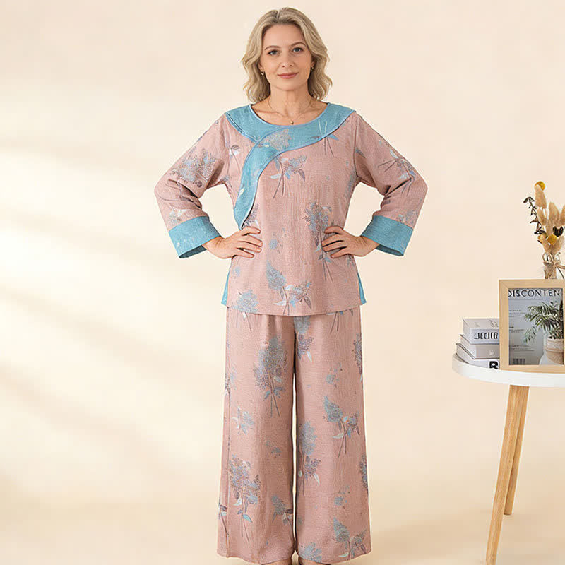Pink Botanical Pure Cotton Pajama Set - image 2