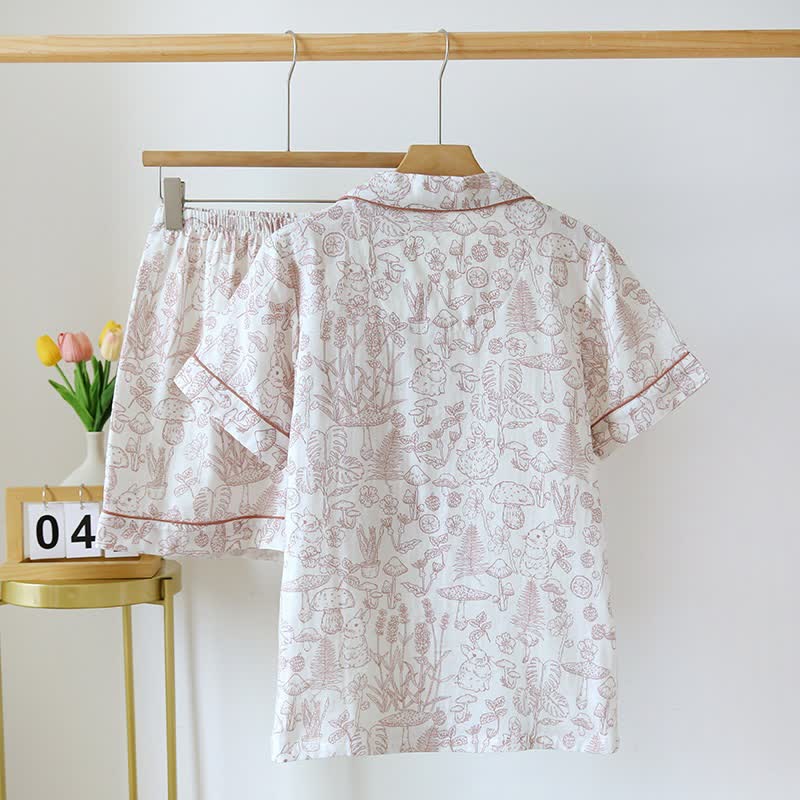 Refresh Bunny Forest Cotton Gauze Pajamas - image 3