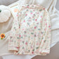 Floral & Bunny Cotton Gauze Pajama Top - image 1