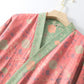 Double Gauze Floral Cotton Kimono Robe - image 4