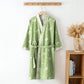 Double Gauze Green Butterfly Cotton Kimono Robe - image 2
