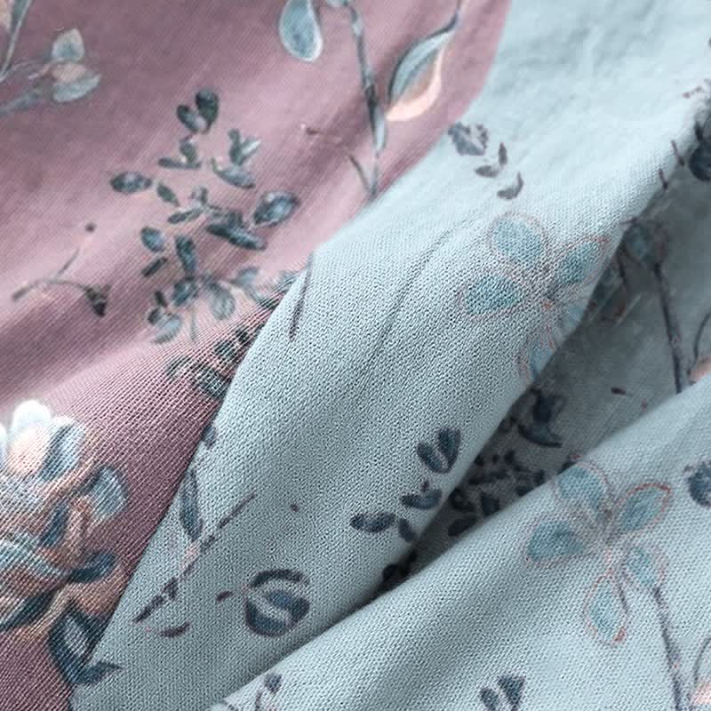 Double Gauze Blooming Floral Cotton Kimono Robe - image 6