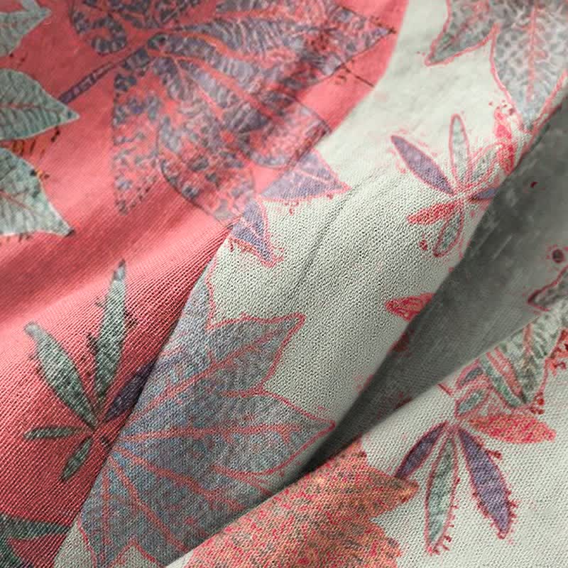 Double Gauze Maple Leaf Cotton Kimono Robe - image 6