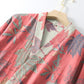 Double Gauze Maple Leaf Cotton Kimono Robe - image 4