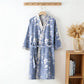 Double Gauze Elegant Floral Cotton Kimono Robe - image 2