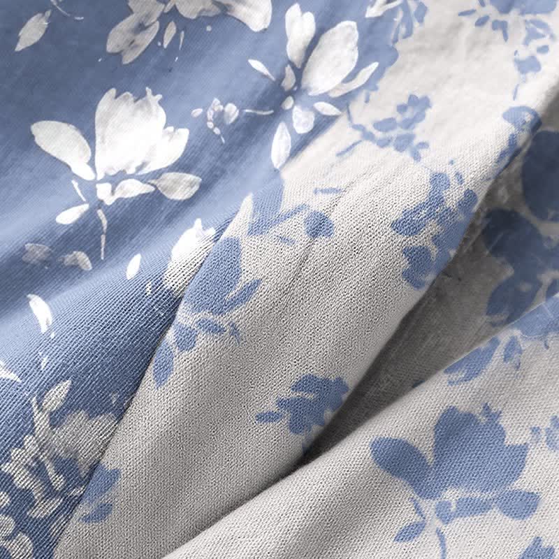 Double Gauze Elegant Floral Cotton Kimono Robe - image 6