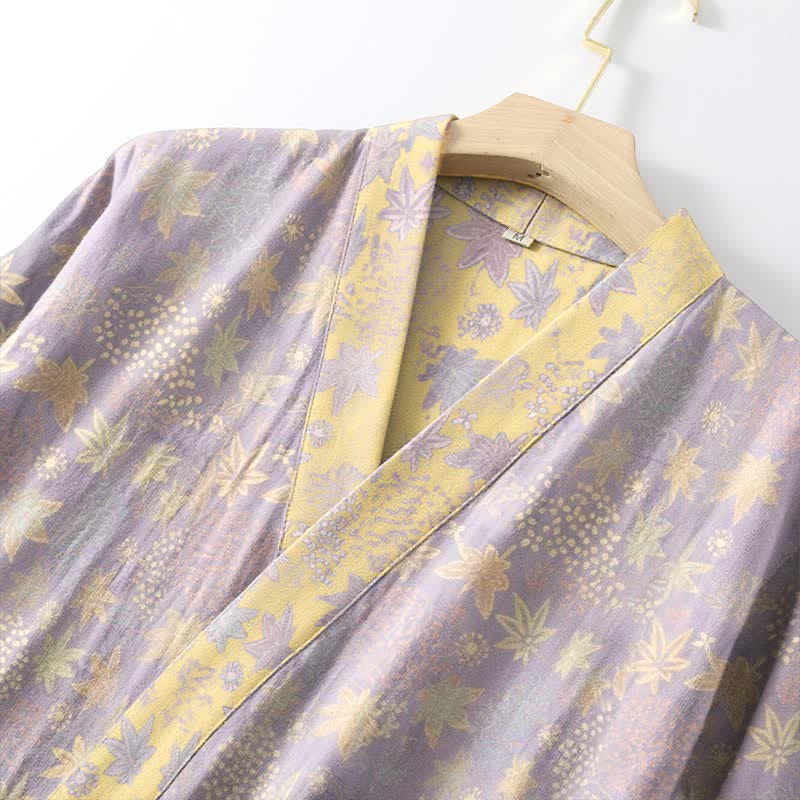 Double Gauze Botanical Cotton Kimono Robe - image 4